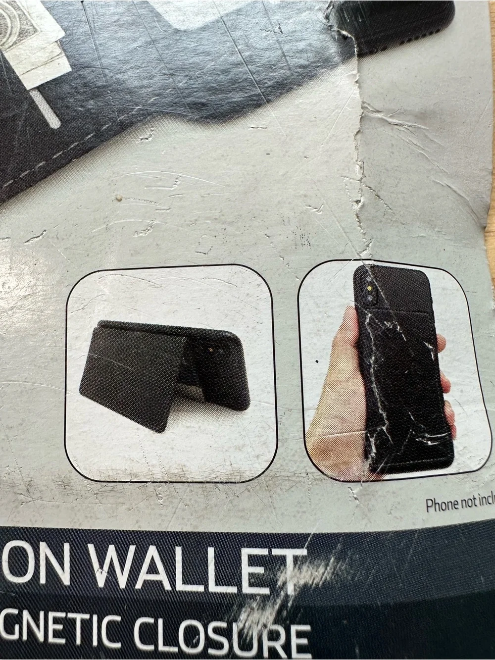 ONN. Men’s Stick-On Wallet Phone Case Wallet with magnetic closure – Black